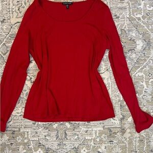 Chic Red Long Sleeve Top